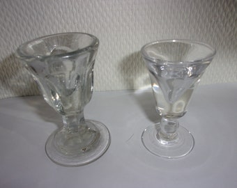 Old liqueur bistro glasses, 2 old bistro glasses, collection glasses