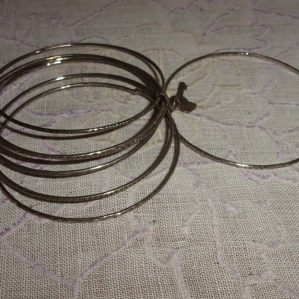 Bracelet semainiers en argent pour fillette ,bracelet argent diamètre 5.5 cm