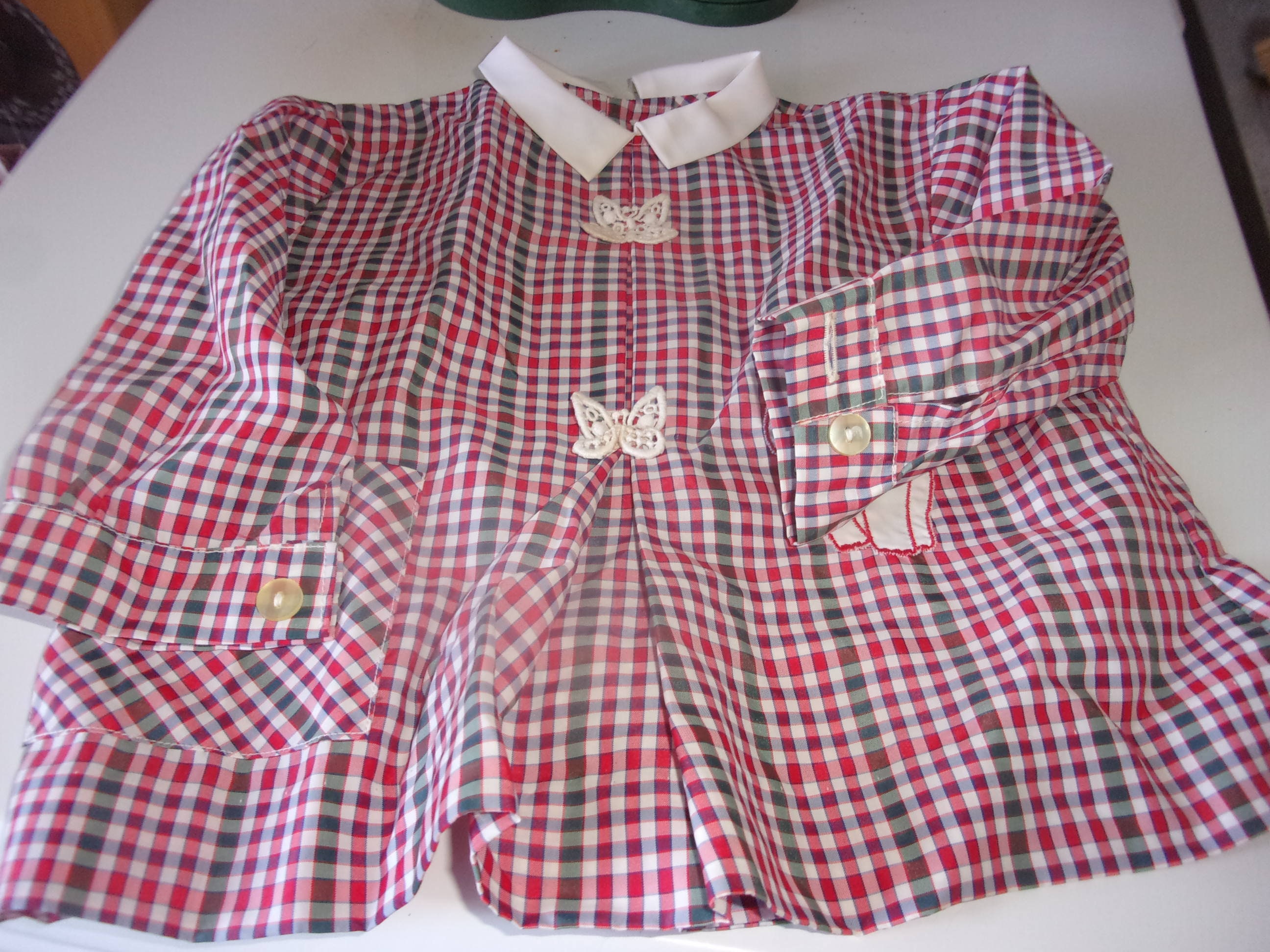 Tablier Enfant Vintage , Tablier en Nylon Années 60, Taille 1 An Environ