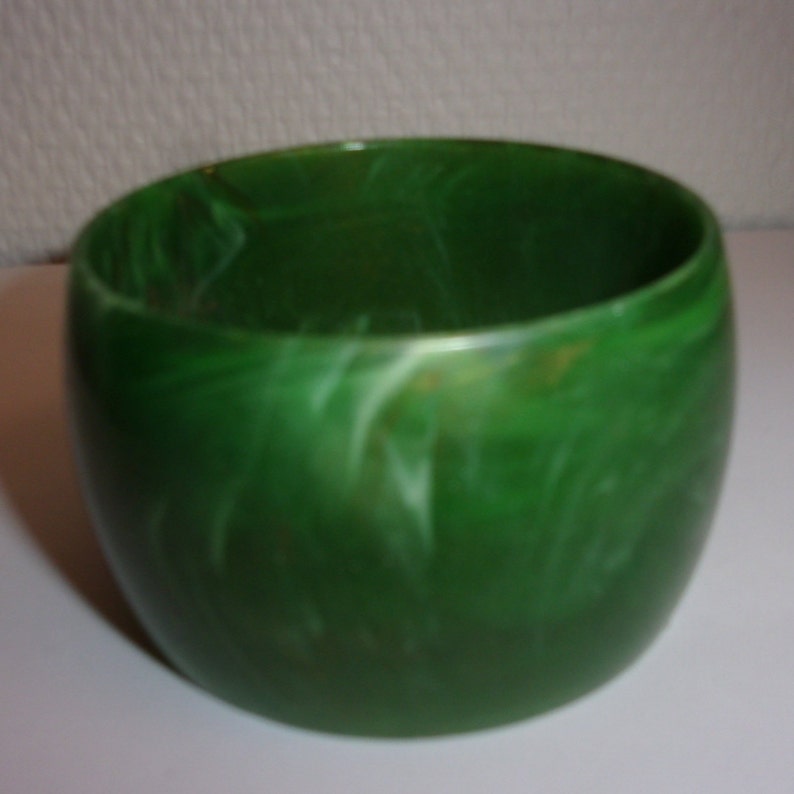 Vintage green wide bracelet Bangle.