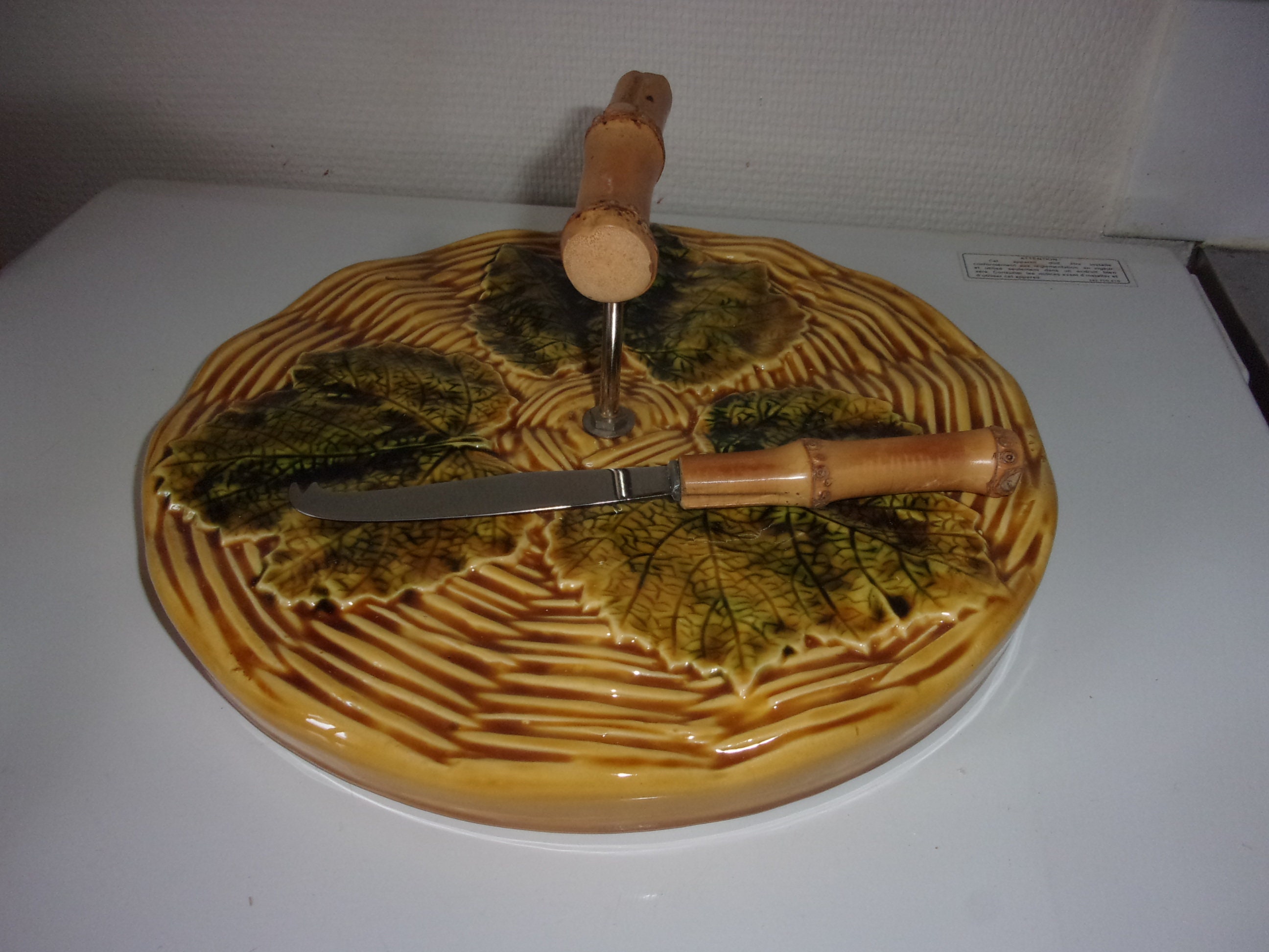 Plateau A Fromage Vintage , Plateau Années 60 et Son Couteau Style Vallauris