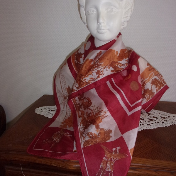 Petit foulard style asiatique en soie ,foulard en soie