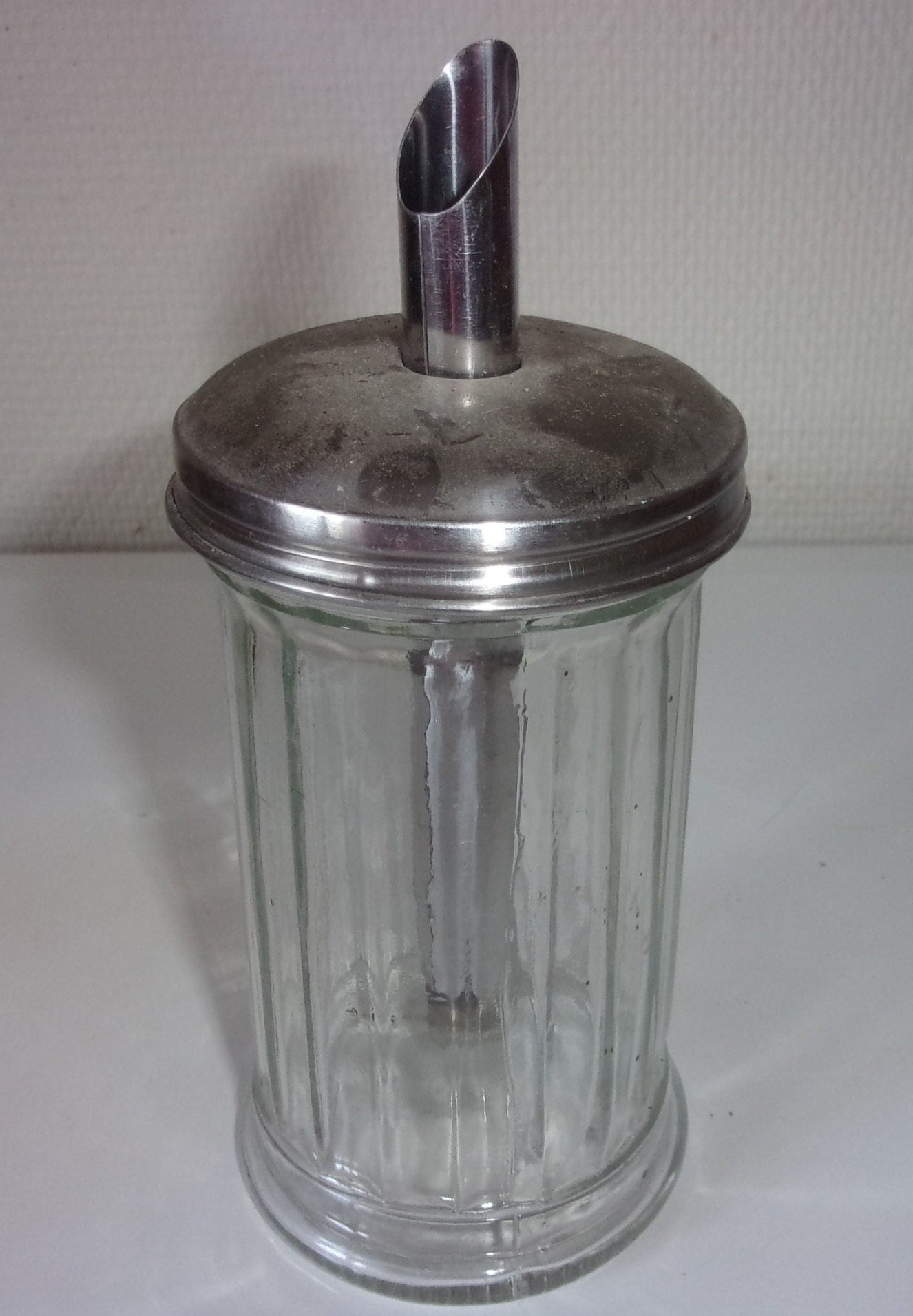 Saupoudreuse A Sucre Vintage , Pot en Poudre , Soupoudreuse Verre Moulé