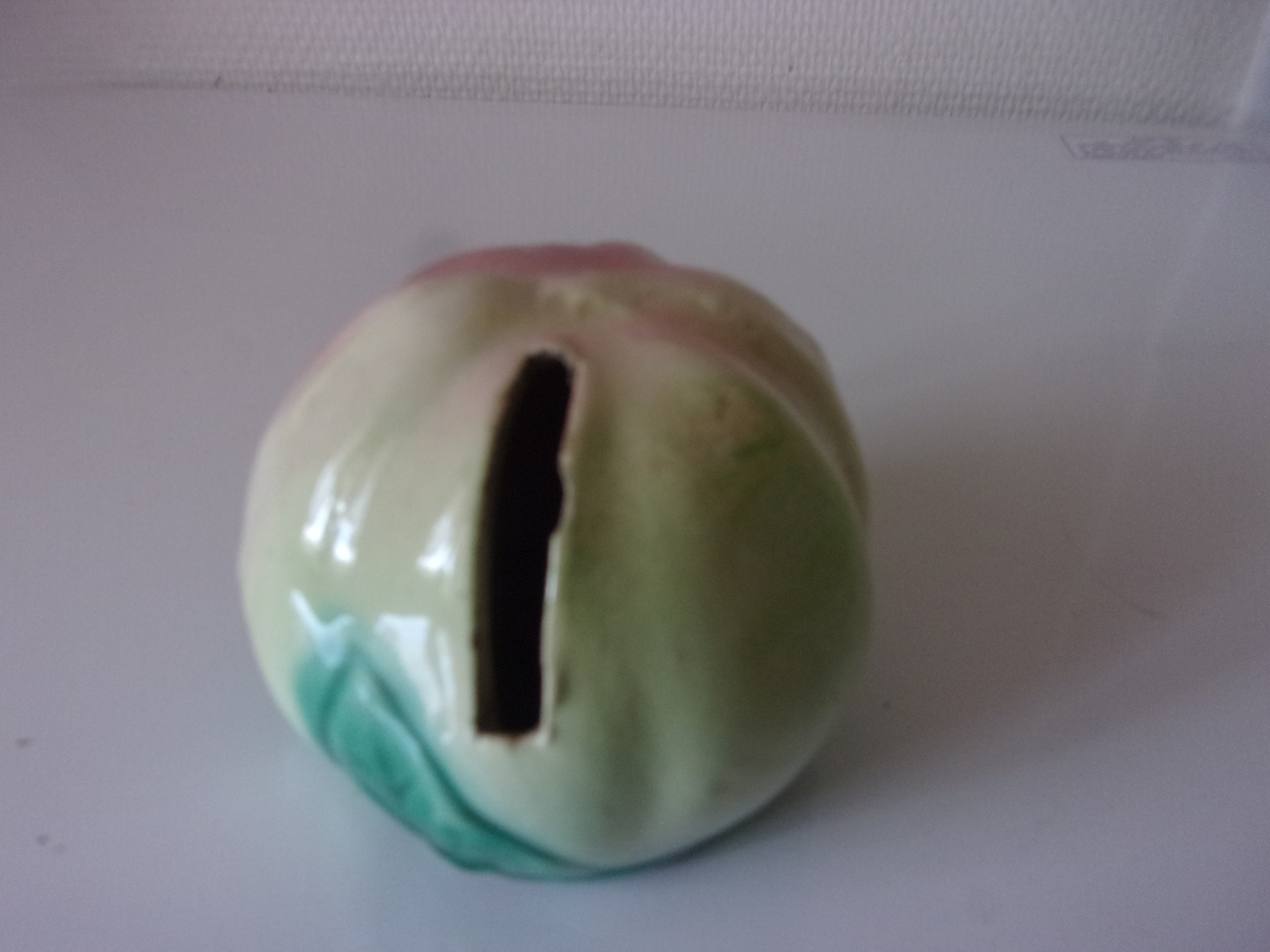 Tirelire Ancienne en Barbotine , Tirelire A Cassée , Objet de Collection