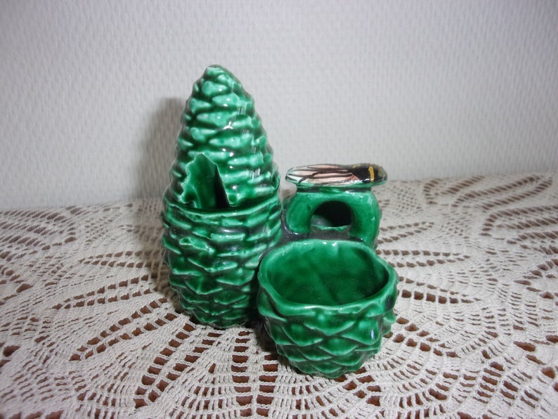 Vintage salttard salt mustard pepper decor cicada ceramic salter mustard