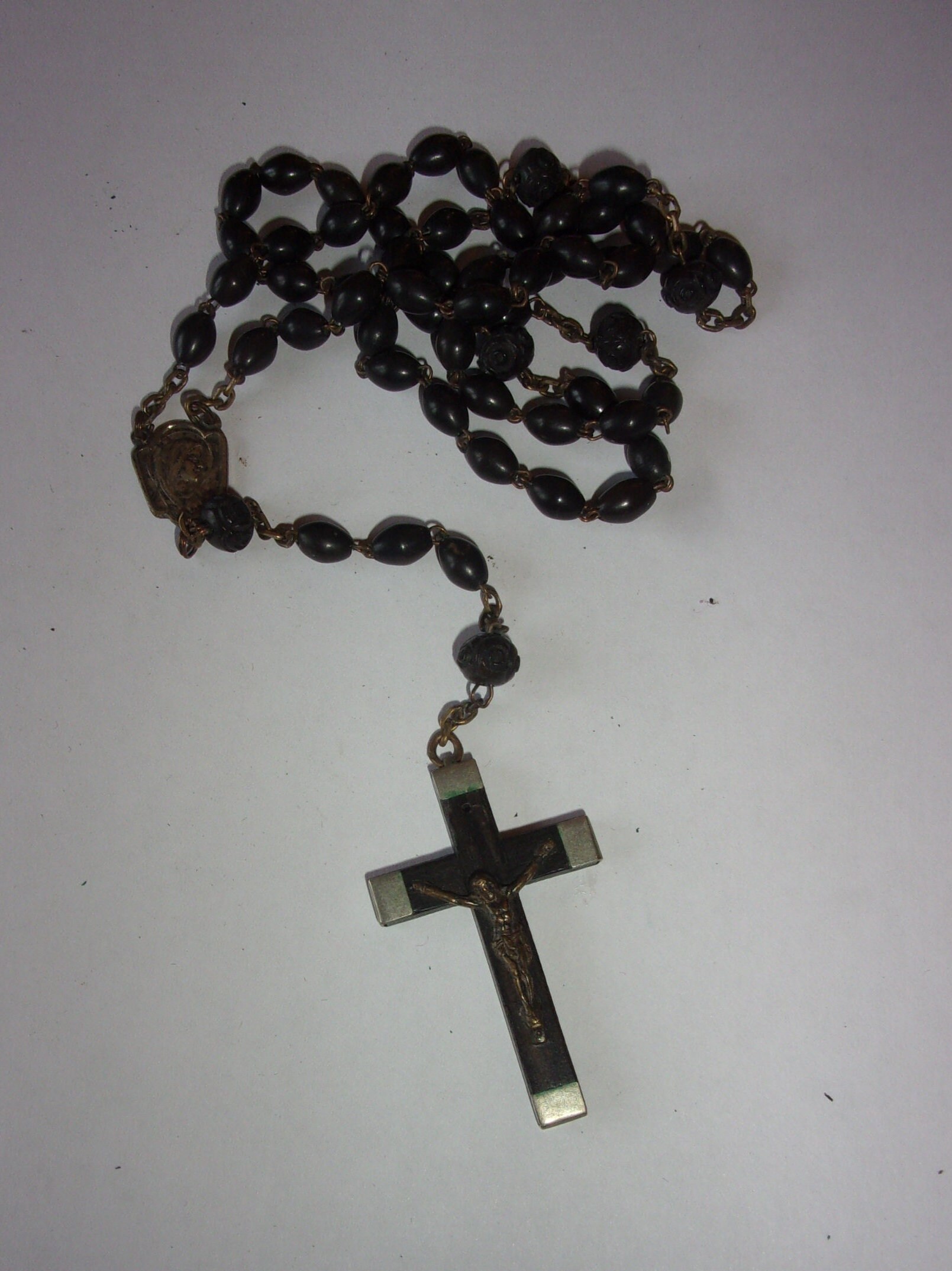 Chapelet Vintage , Chapelet Ancien Perles Jais France Collection