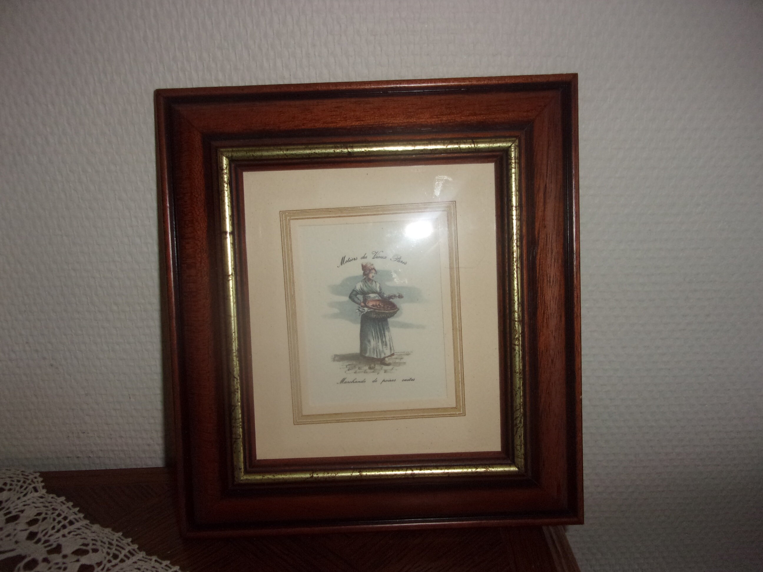 Cadre Rustique Les Vieux Métiers de Paris , La Marchande Poires Cuites