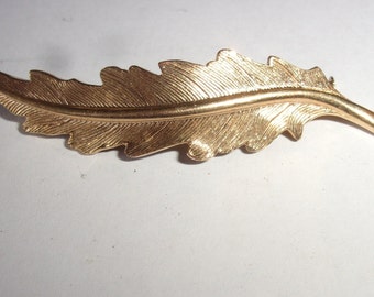 Gold-plated brooch, leaf-shaped brooch