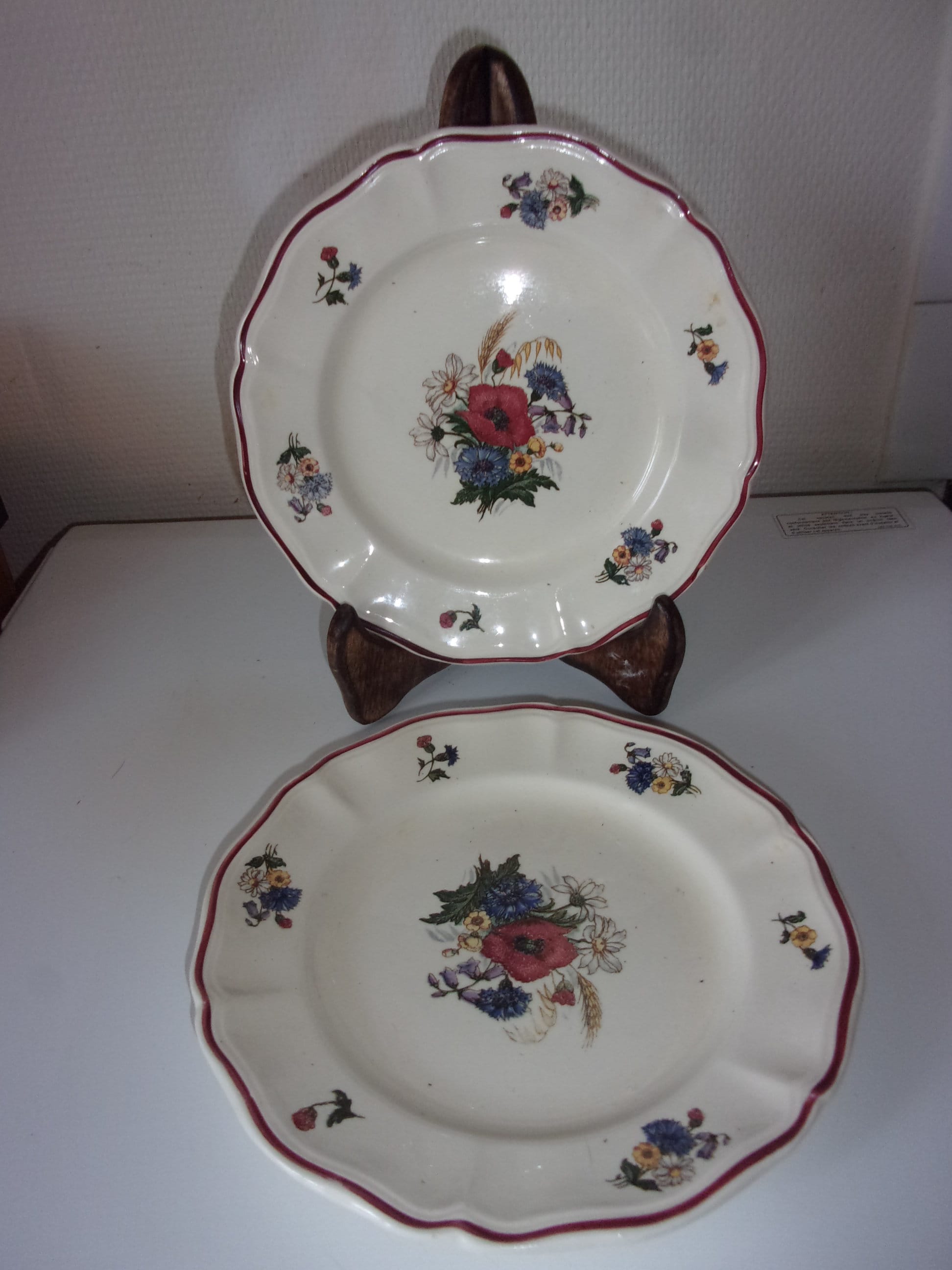 Deux Assiettes Vintage , Deux A Dessert Sarreguemines Agreste Anciennes