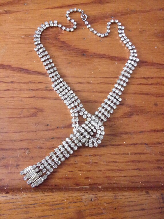 Collier en strass vintage ,collier années 80 ,coll