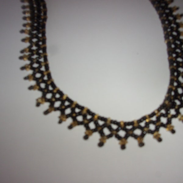 collier en perles rocailles tressées ,collier vintage