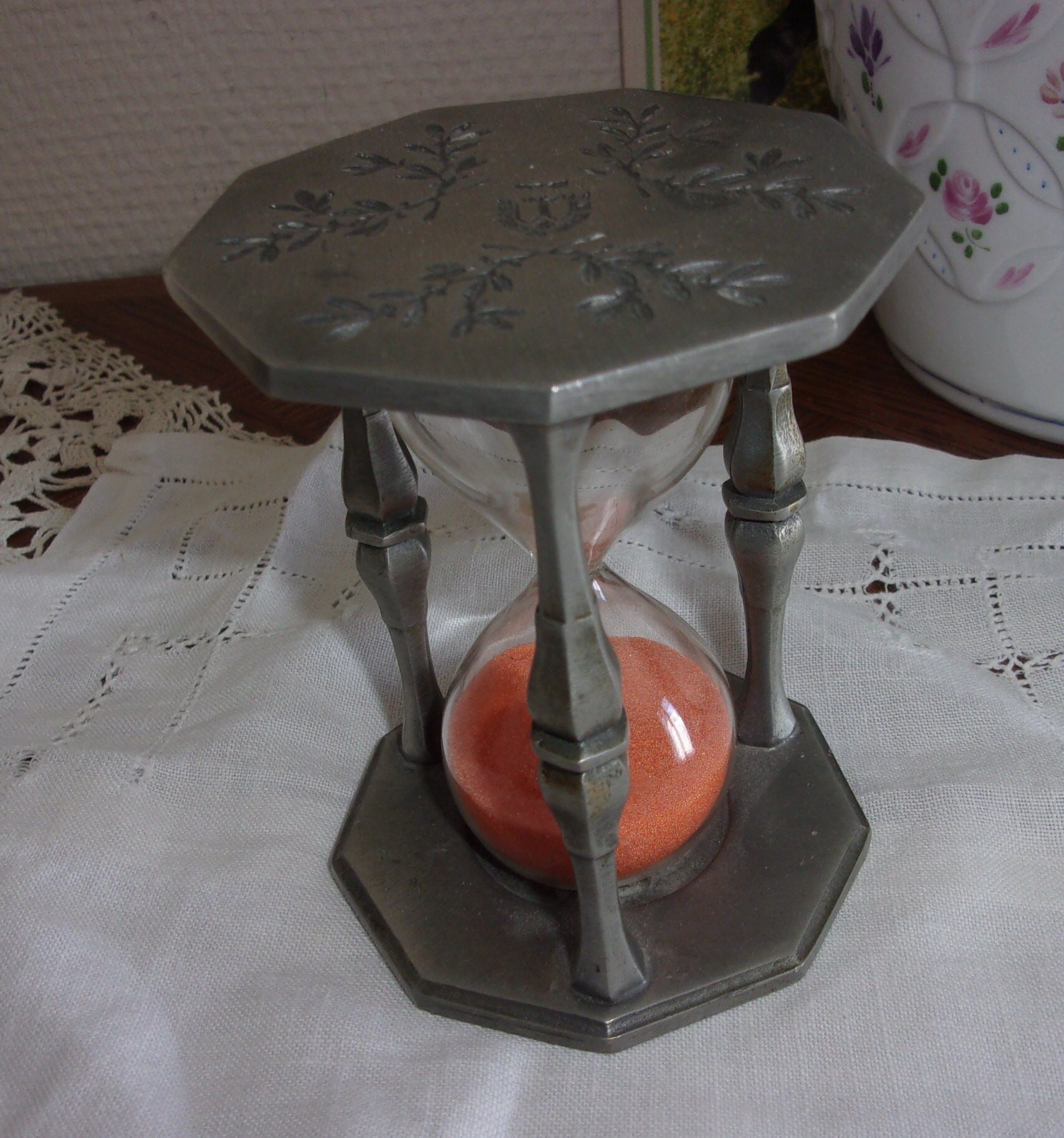 Sablier Vintage , Sablier en Étain , Les Etains de L'abbaye France