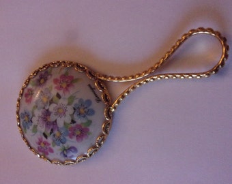 Small bag mirror, small Limoges porcelain bag, bag accessories