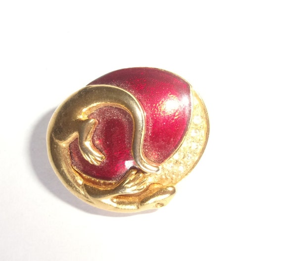 Écrin Ancien En Soie Pour Broche/pendentif – 7 X 3,5 Cm