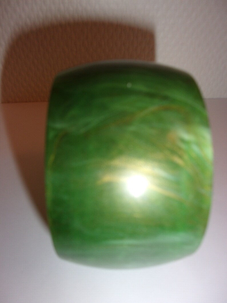 Vintage green wide bracelet Bangle.