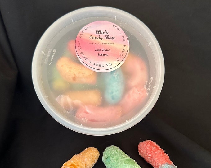 Freeze Dried Sour Space Worms AKA Sour Gummy Worms