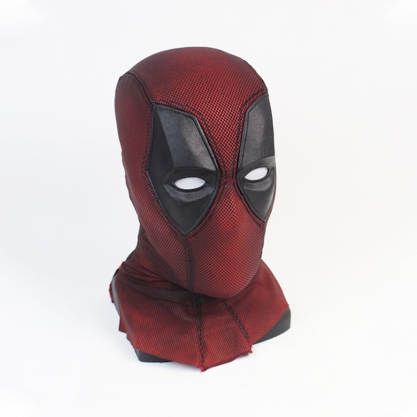 Deadpool Costume Cosplay Mask with Screen Printed fabric and Magnetic Eyes