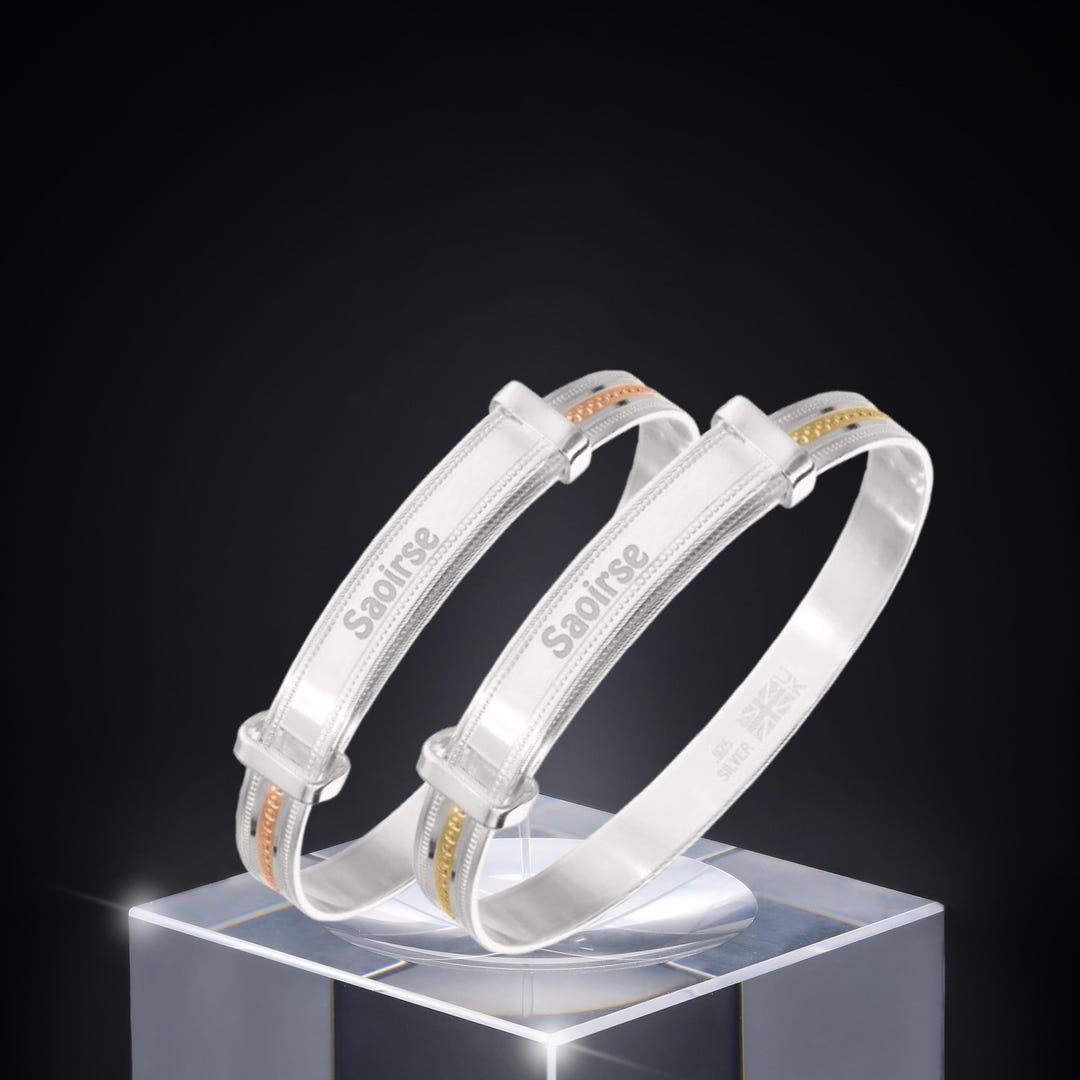 Sterling Silver Baby Footprint Bracelet With Love... – With Love Jewellery UK