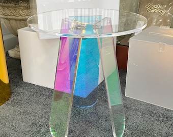 Iridescent Rainbow Acrylic Coffee Table