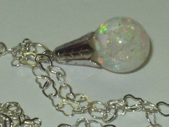 Vintage floating australian opal necklace pendant… - image 2