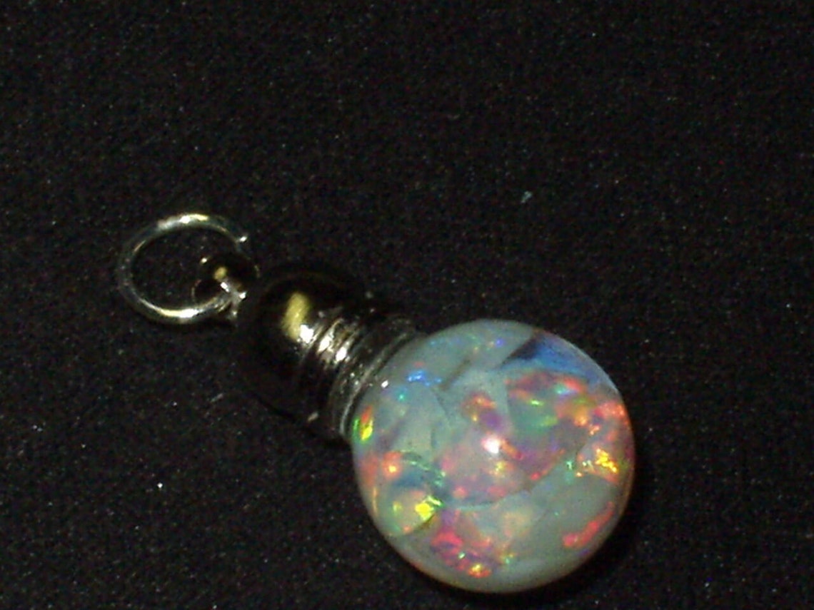 Opal Charm Pendant Floating Opal Glass Globe Opals Float - Etsy Israel