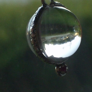 pools of light rock crystal quartz ruby sterling necklace pendant