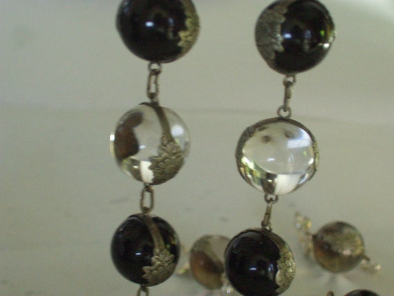 rare vintage pools of light rock crystal black on… - image 6