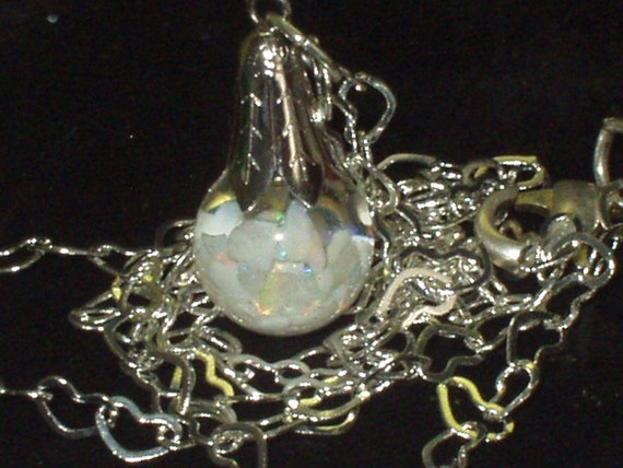 Vintage floating australian opal necklace pendant… - image 1