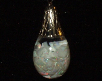 Vintage australian opal necklace pendant sterling silver 925 floating opals vintage glass globe opals floating freely like a snow globe