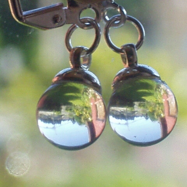 pools of light earrings rock quartz crystal leverbacks heart silver