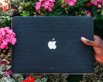 Black Ash Wood MacBook Skin - REAL Wood MacBook Skin, MacBook Air, MacBook Pro, 11" 12" 13" 14" 15" 16" NEW MacBook AIR M2 M3