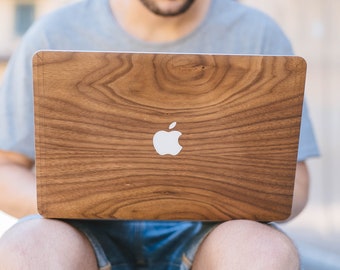 Habillage en bois de noyer pour MacBook - Habillage en bois véritable, MacBook Air, MacBook Pro, 11 pouces 12 pouces 13 pouces 14 pouces 15 pouces 16 pouces M1 M2 M3 NOUVEAU MacBook AIR