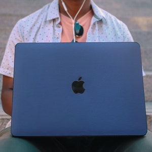 Real Leather Skin for MacBook Pro, MacBook Air - Cobalt Blue, Navy