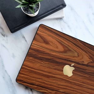Real Wood MacBook Case - Rosewood. Clip on MacBook Case.