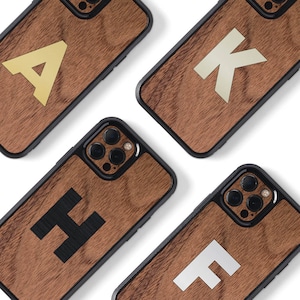 Funda para iPhone de madera auténtica - Funda para iPhone Mongram - Nogal