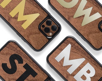 Personalized Wood iPhone Case - Real Walnut Wood - Landscape