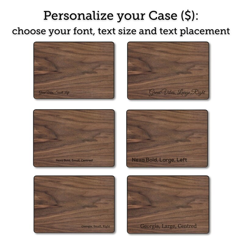 Funda para MacBook de madera de nogal auténtica: Madera auténtica, delgada, ligera - Fabricada en Canadá - Posibilidad de personalización imagen 5