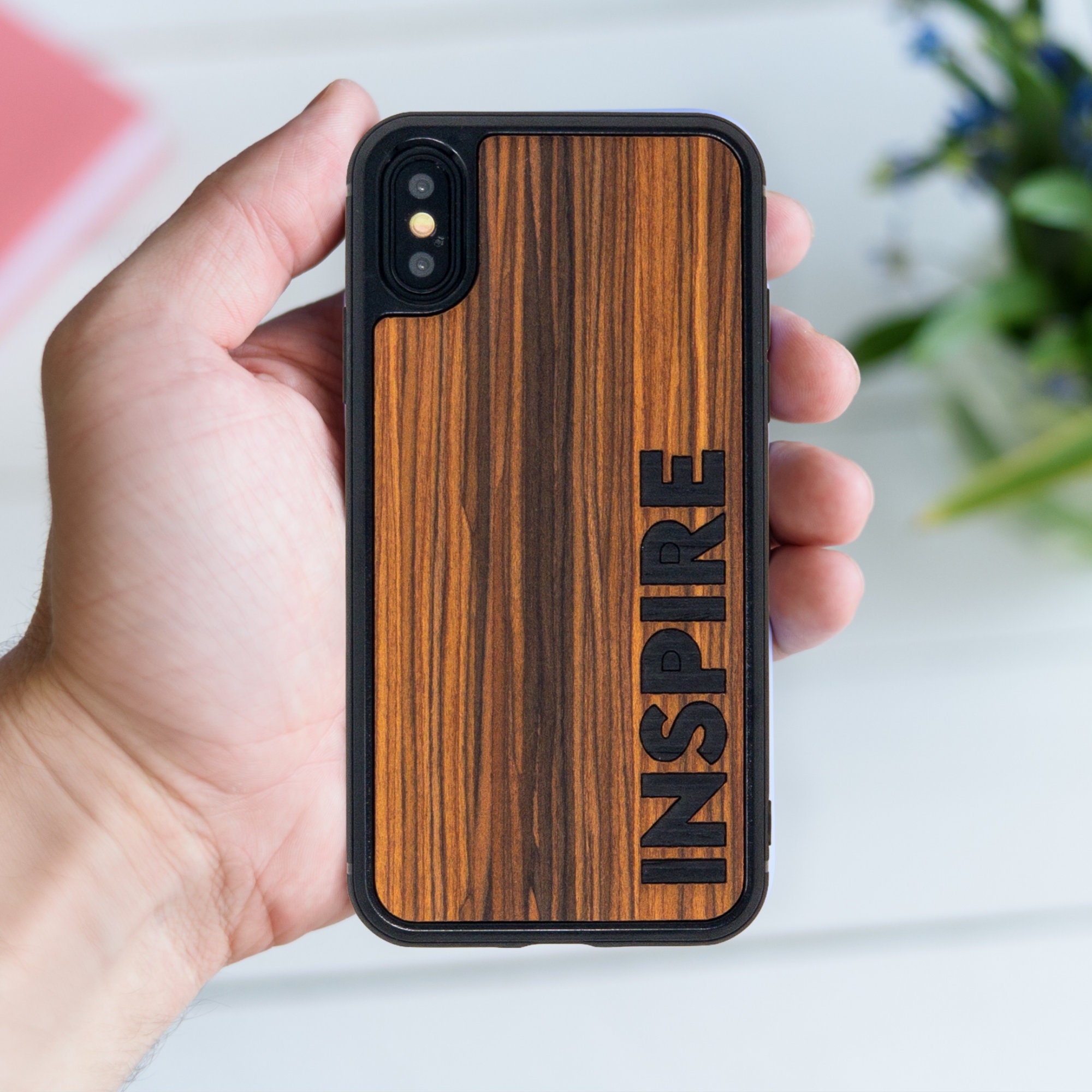 Personalized iPhone Case real wood iphone case rosewood Etsy