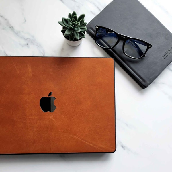 Brown Leather MacBook Case, MacBook Air, MacBook Pro Cider leather, orange