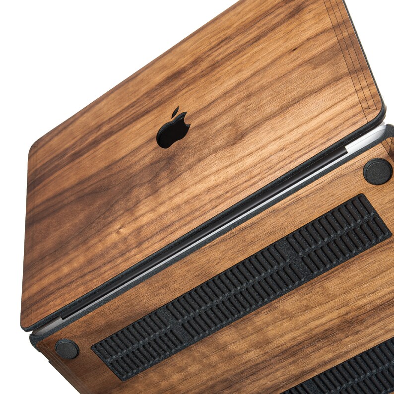 Real Wood MacBook Case, walnut wood, clip on case includes new models, M3, M3 Pro, M3 Max, 14, 16, Air M2, Air 15 image 8