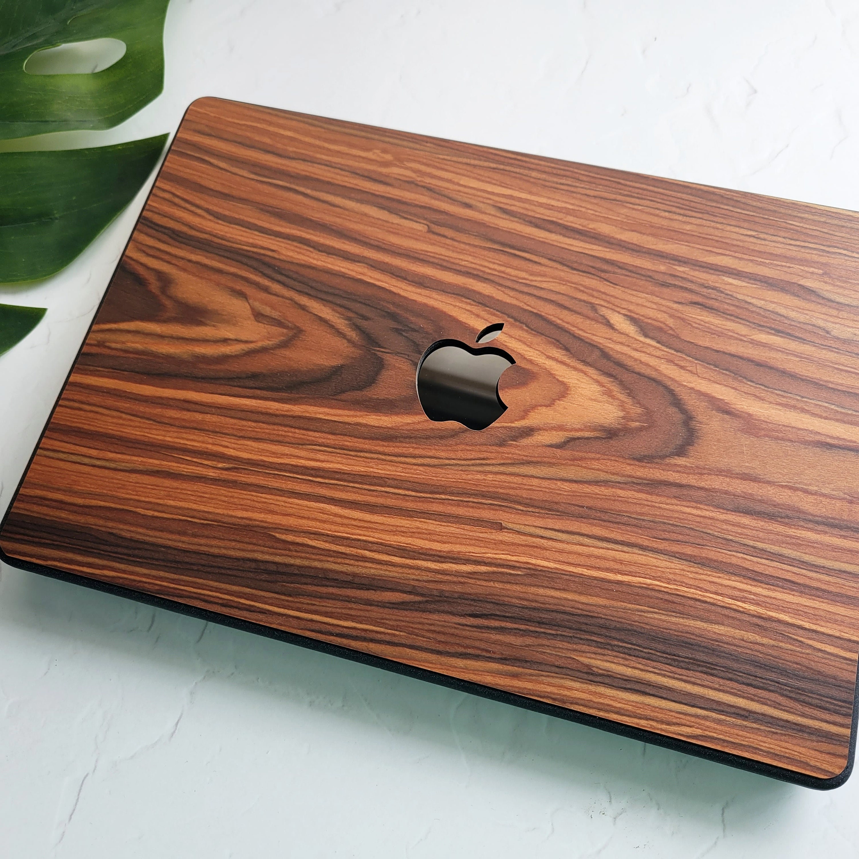 Case for MacBook Pro 14 in Genuine Ostrich - Borsalino Brown / Steel 316