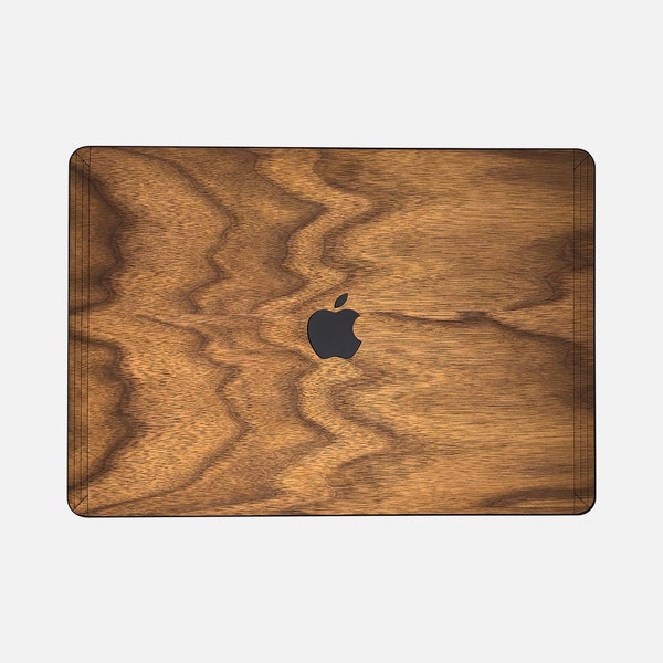 Étui pour MacBook en bois véritable, noyer, MacBook Air, MacBook Pro, 13" 14" 15" 16" M1, M2, M3