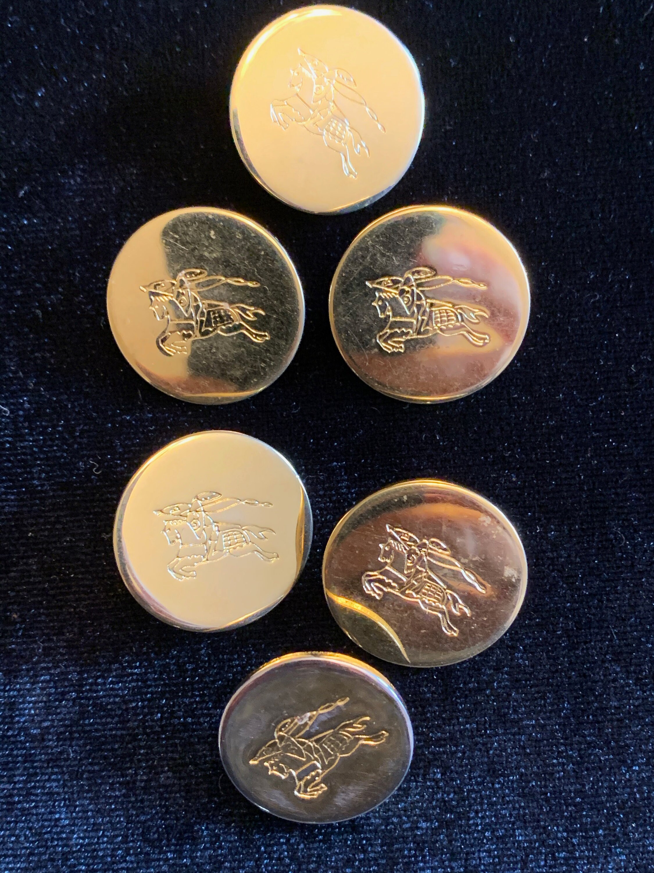 Large Burberry gold logo replacement buttons 6 Etsy