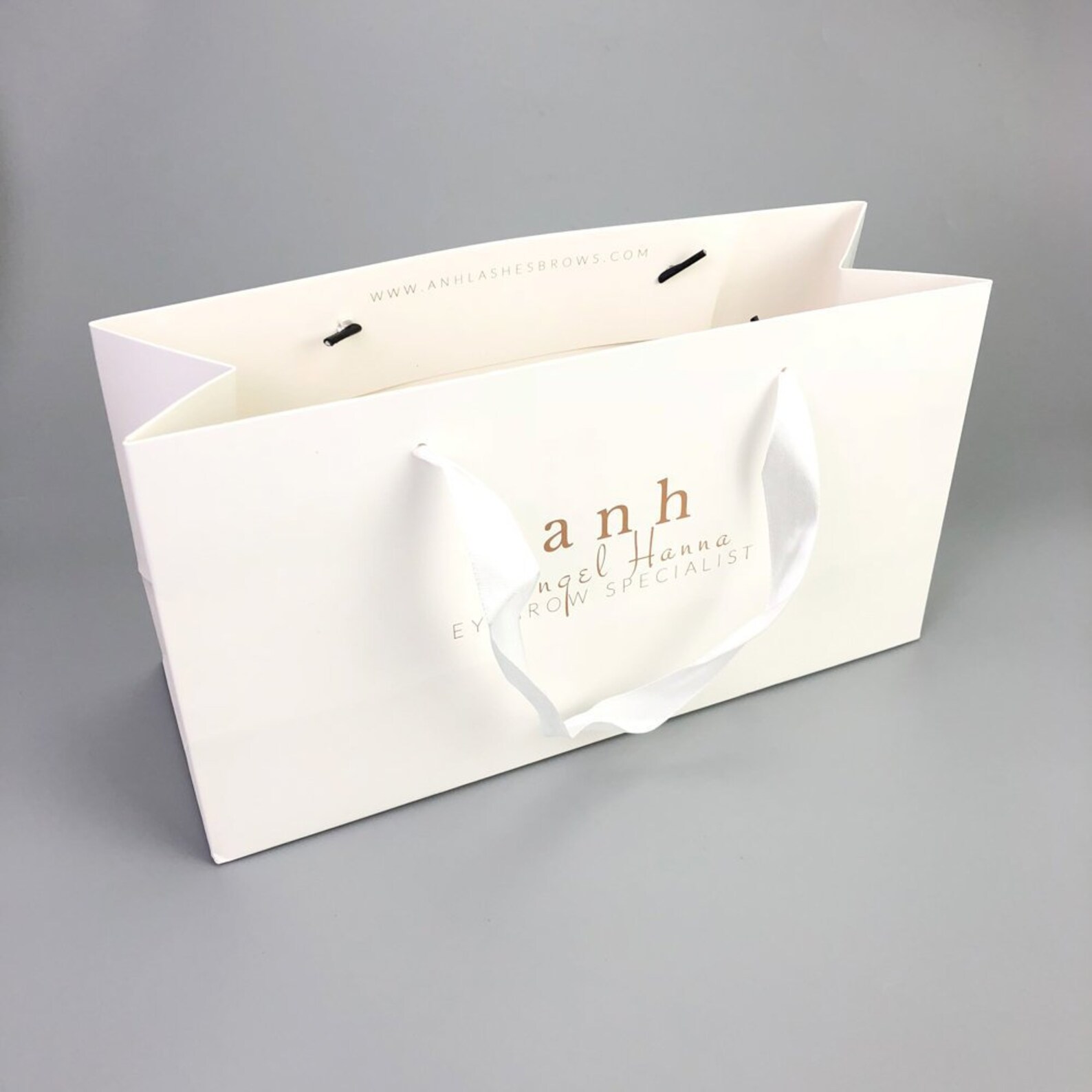 100 Custom Logo Gift bags with ribbon handles Personalised Etsy