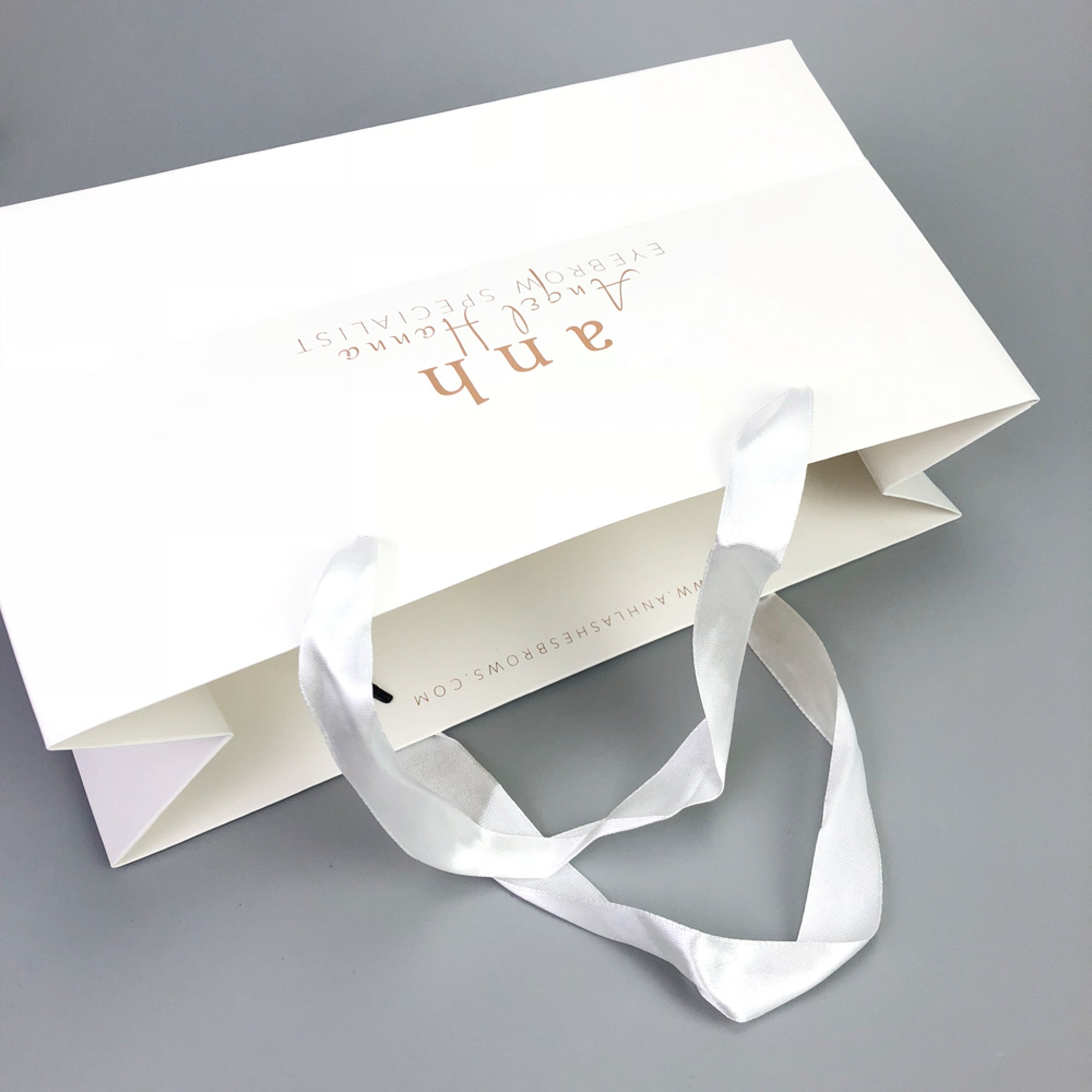 100 Custom Logo Gift bags with ribbon handles Personalised Etsy