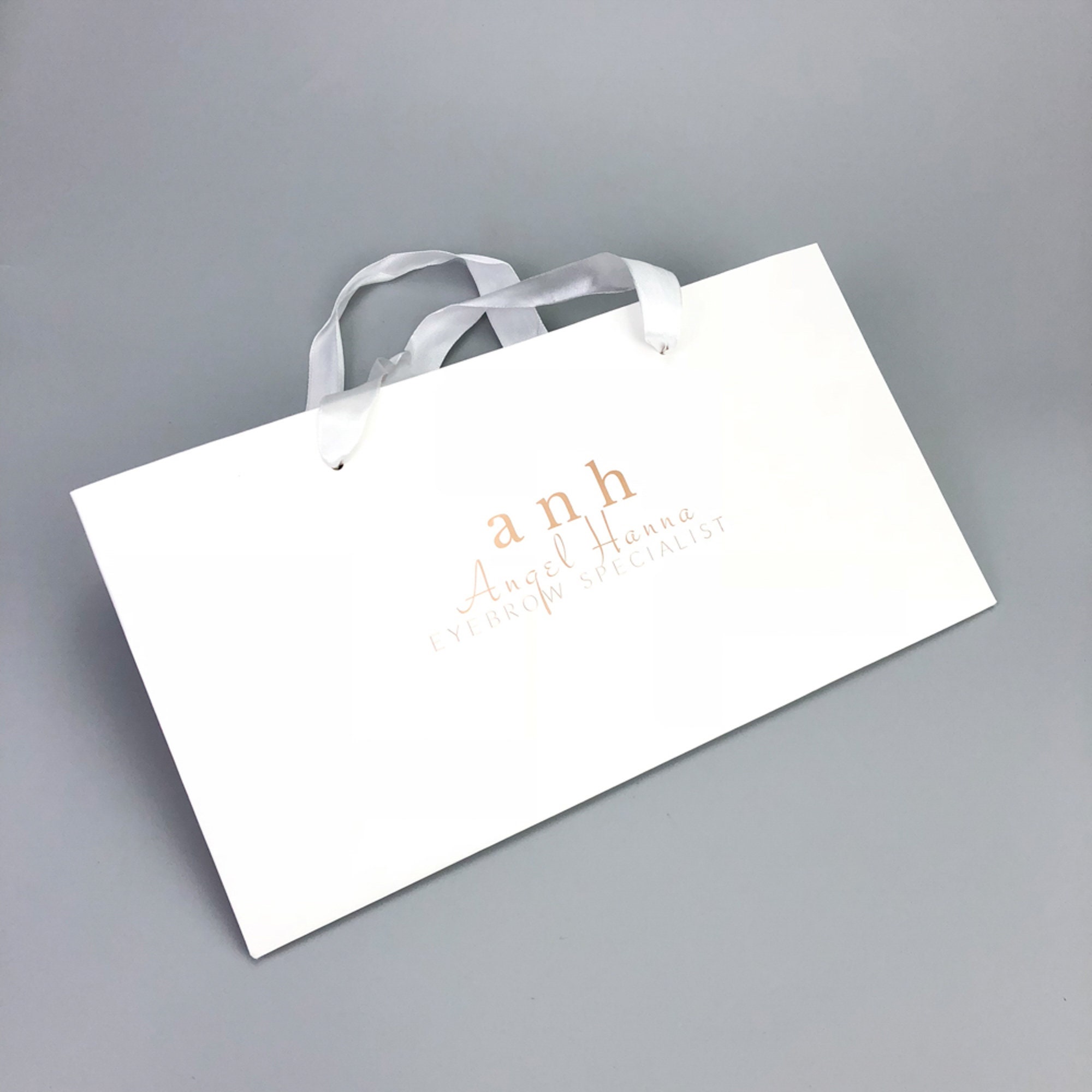 100 Custom Logo Gift bags with ribbon handles Personalised Etsy