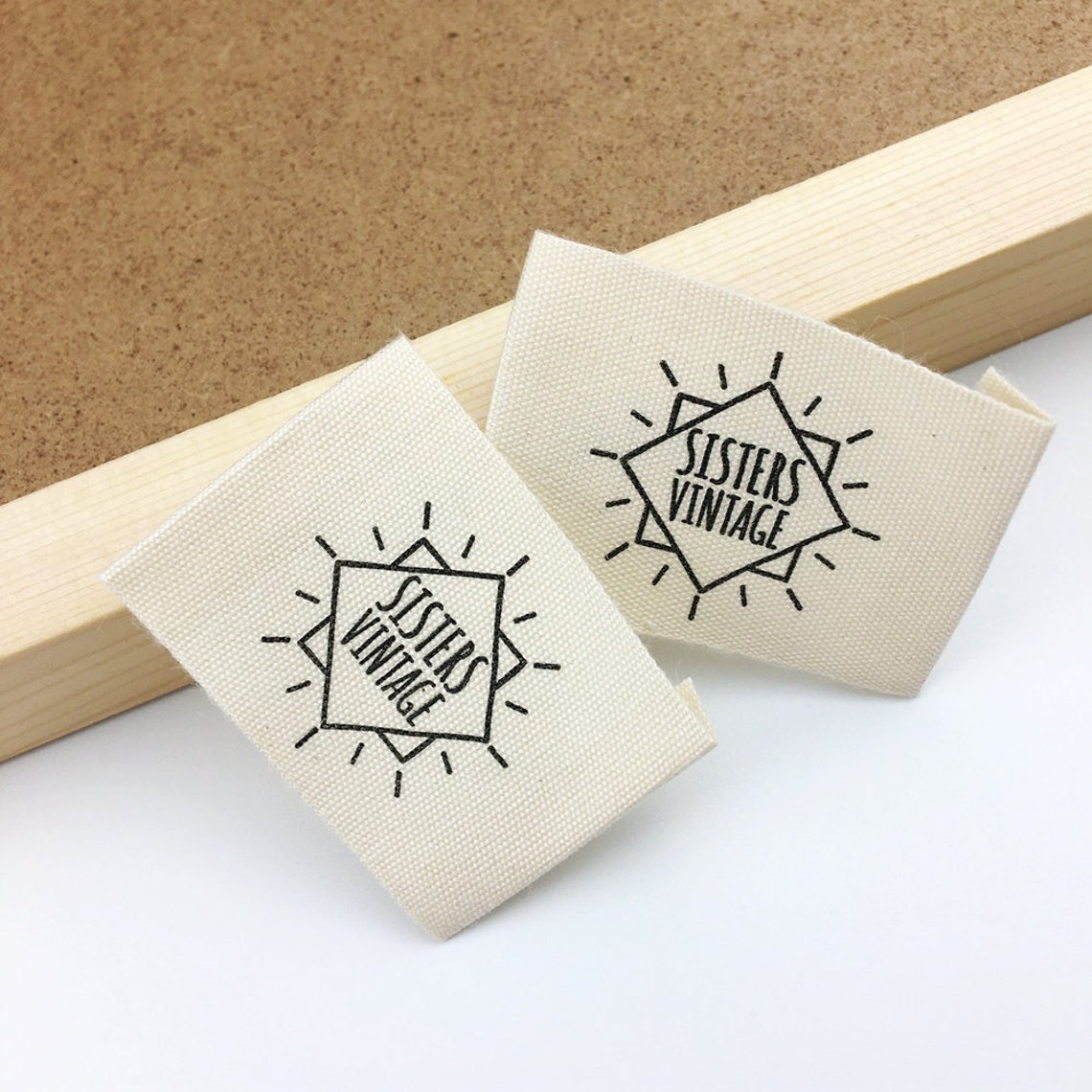 200 Custom center fold cotton labels Using your logoSew In Etsy