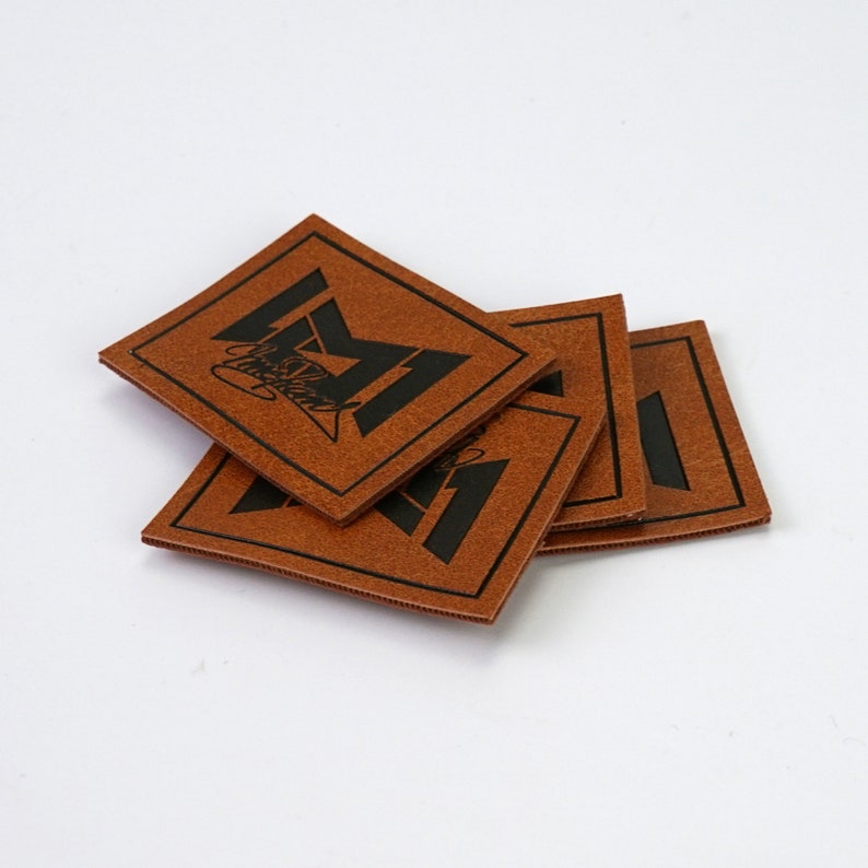 50 custom embossed leather patch Personalized Labels with Etsy
