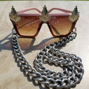 Alliance Funshades, Harmony Funshades, Decorated Festival Sunglasses, Fashion Eyewear with Chain, African Eyewear, Afrocentric Sunglasses