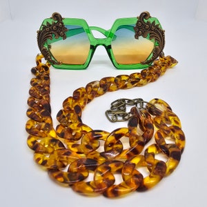 Flourish Funshades, Afrocentric Statement Sunnies, Spring/Summer Fashion, Festival Sunglasses, Eyewear with Chain